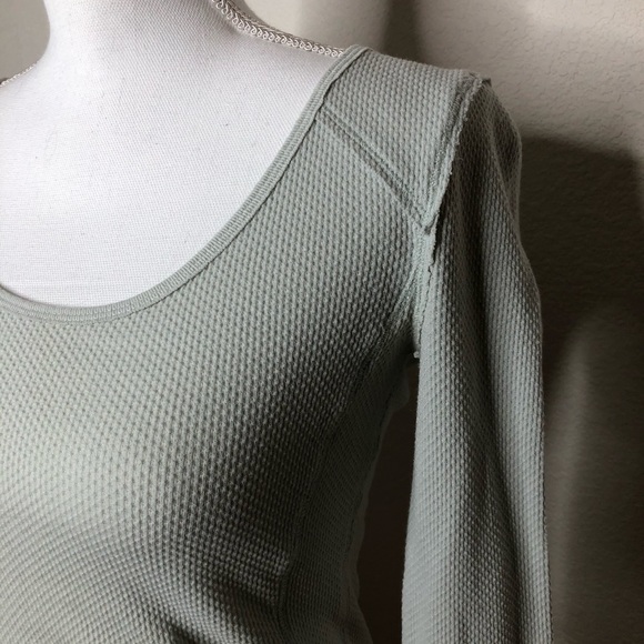 Free People Mint Bandana Cuff Round neck Waffle Thermal - Picture 3 of 8